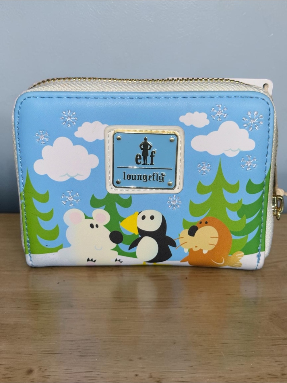 Loungefly Buddy the Elf and Winter Forest Animal Friends Zip Wallet
